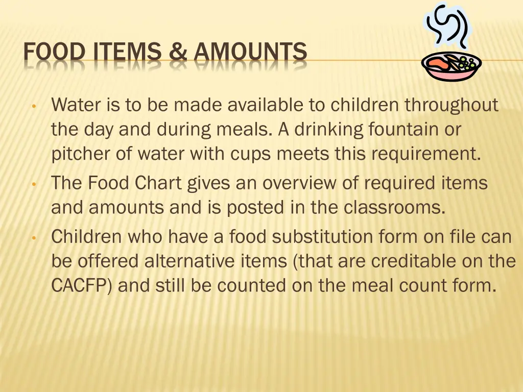 food items amounts 1