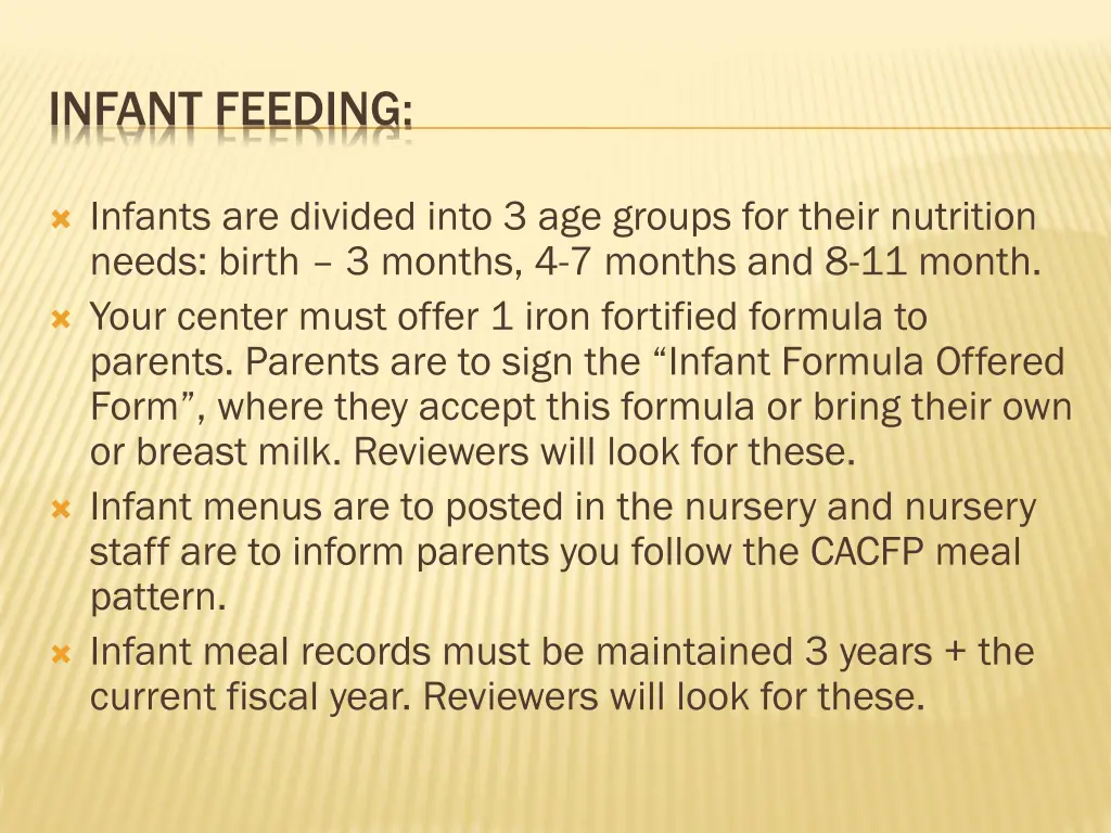 infant feeding