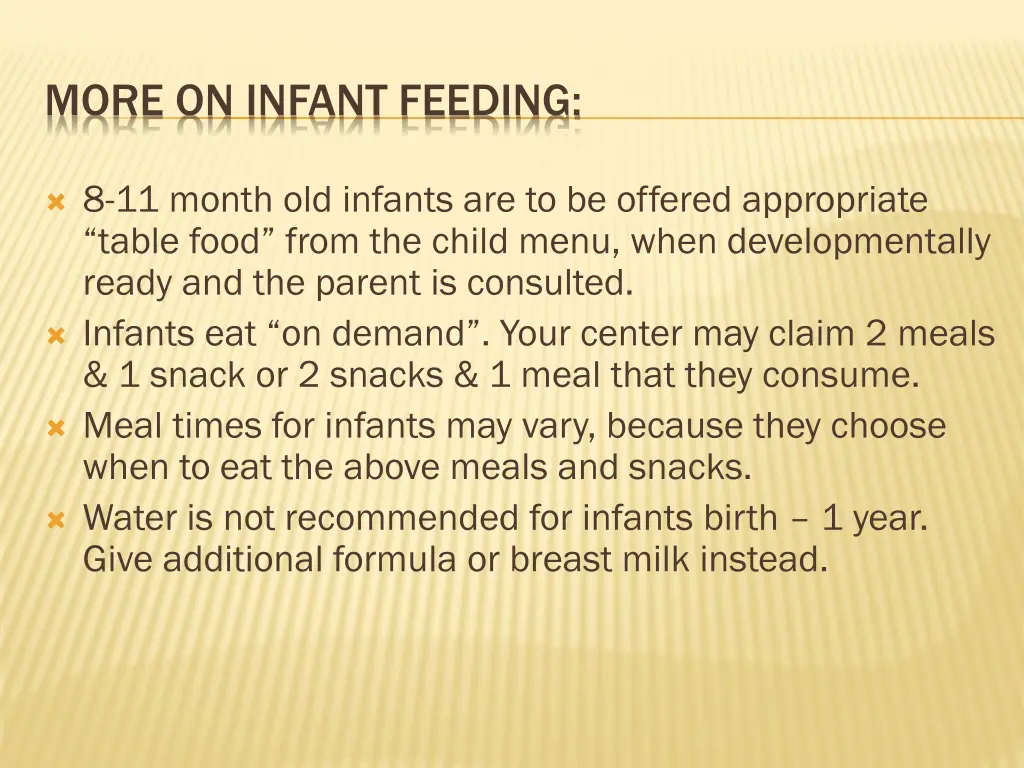 more on infant feeding