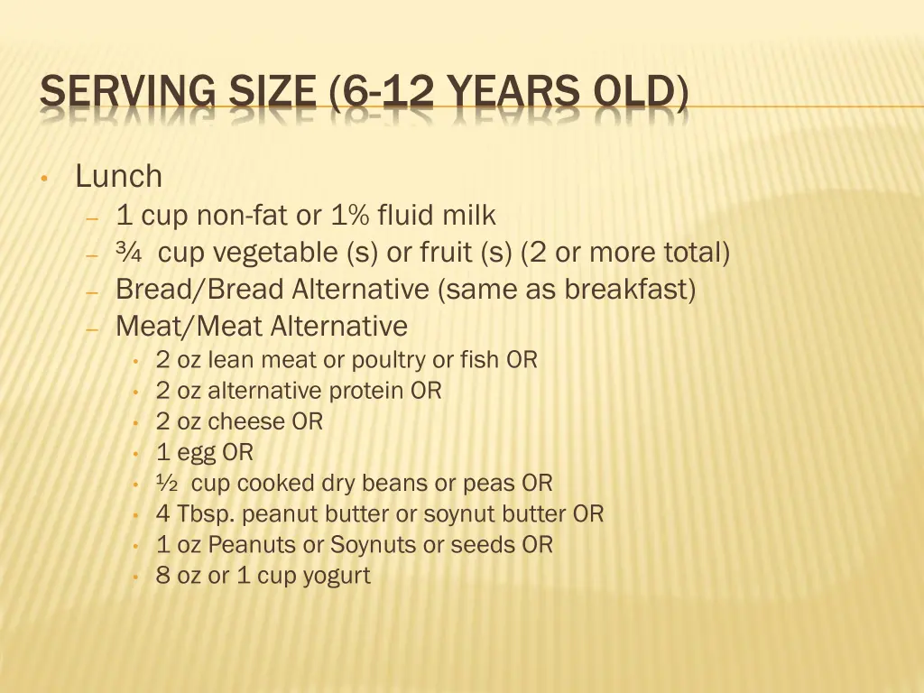 serving size 6 12 years old 1