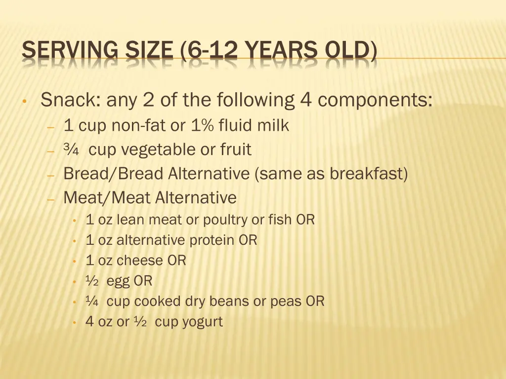 serving size 6 12 years old 2