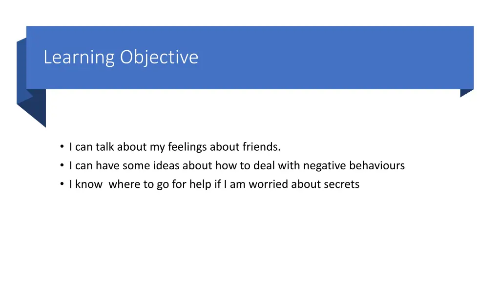 learning objective