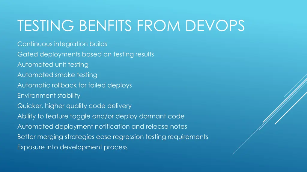 testing benfits from devops