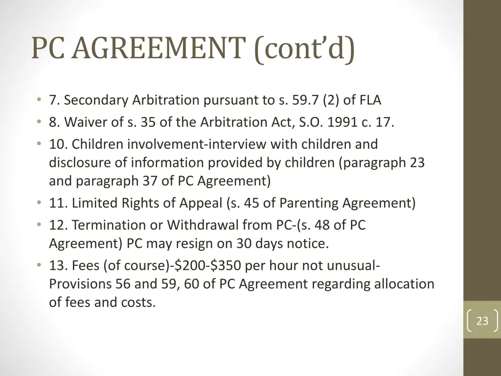 pc agreement cont d