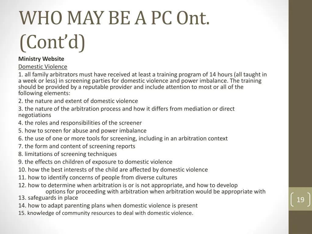 who may be a pc ont cont d