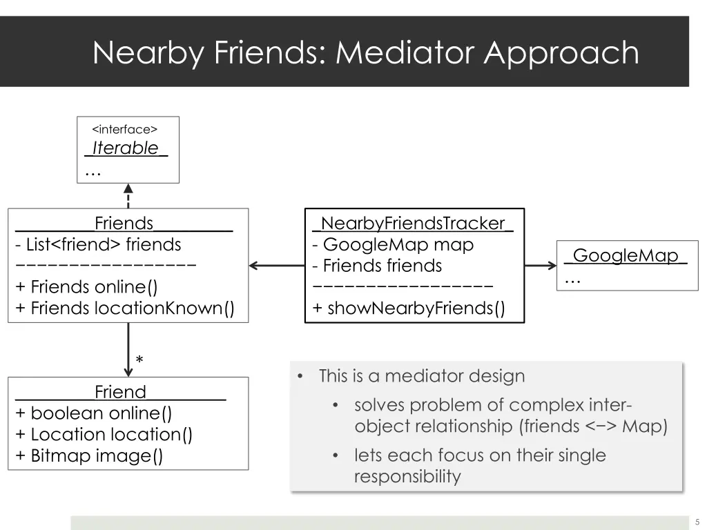 nearby friends mediator approach