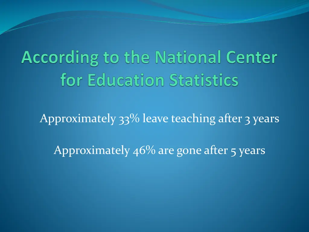 approximately 33 leave teaching after 3 years