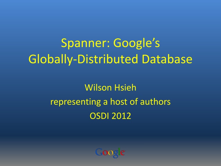 spanner google s globally distributed database