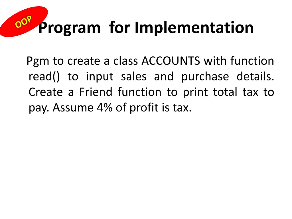 program for implementation