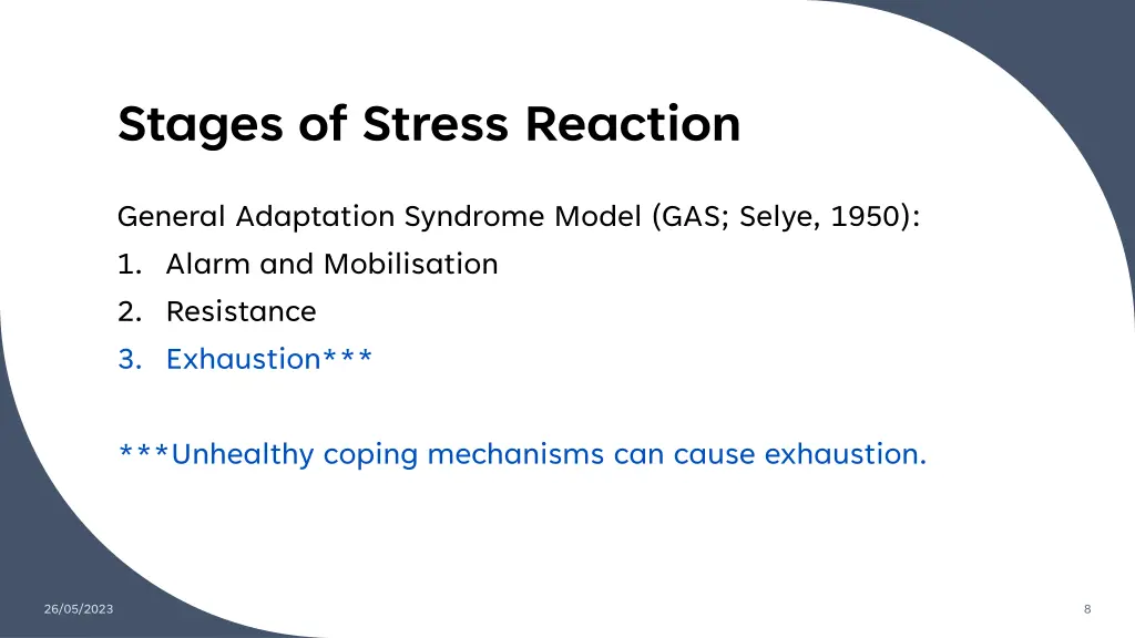 stages of stress reaction