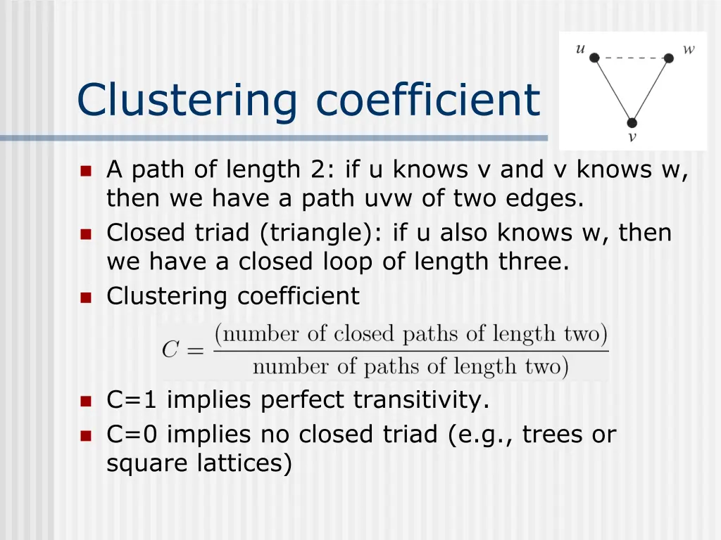 clustering coefficient