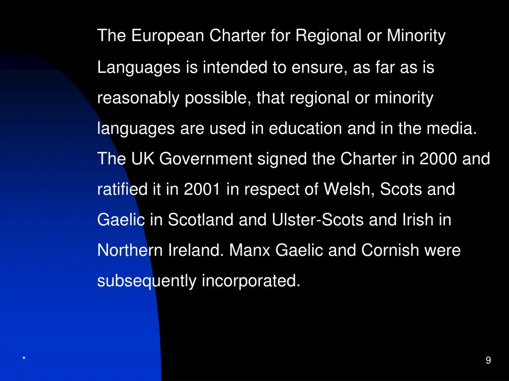 the european charter for regional or minority