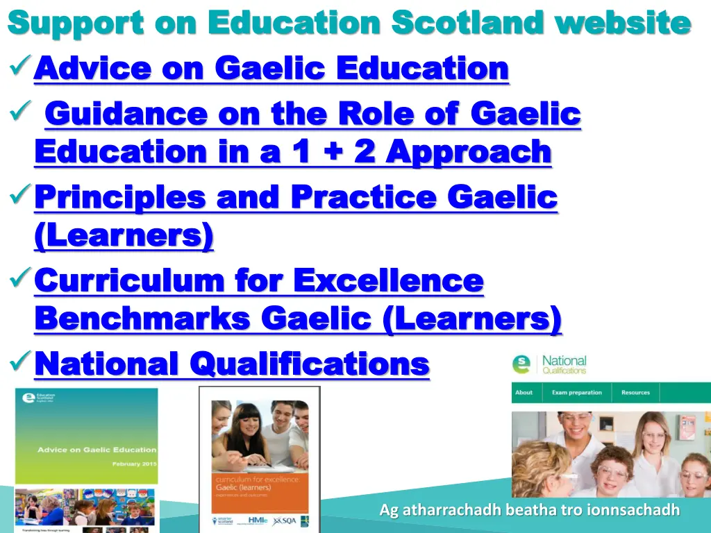 support on education scotland website support