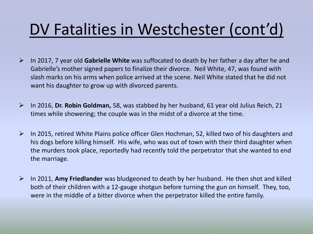 dv fatalities in westchester cont d