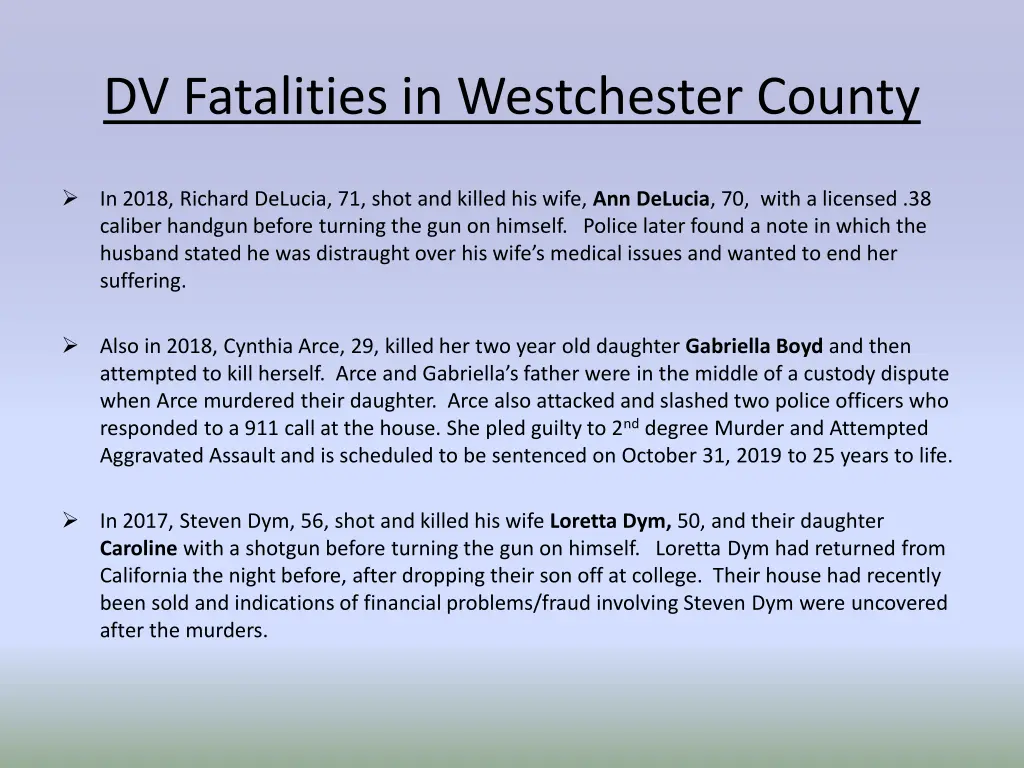 dv fatalities in westchester county