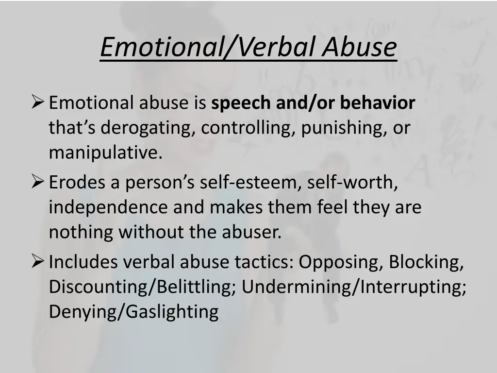 emotional verbal abuse