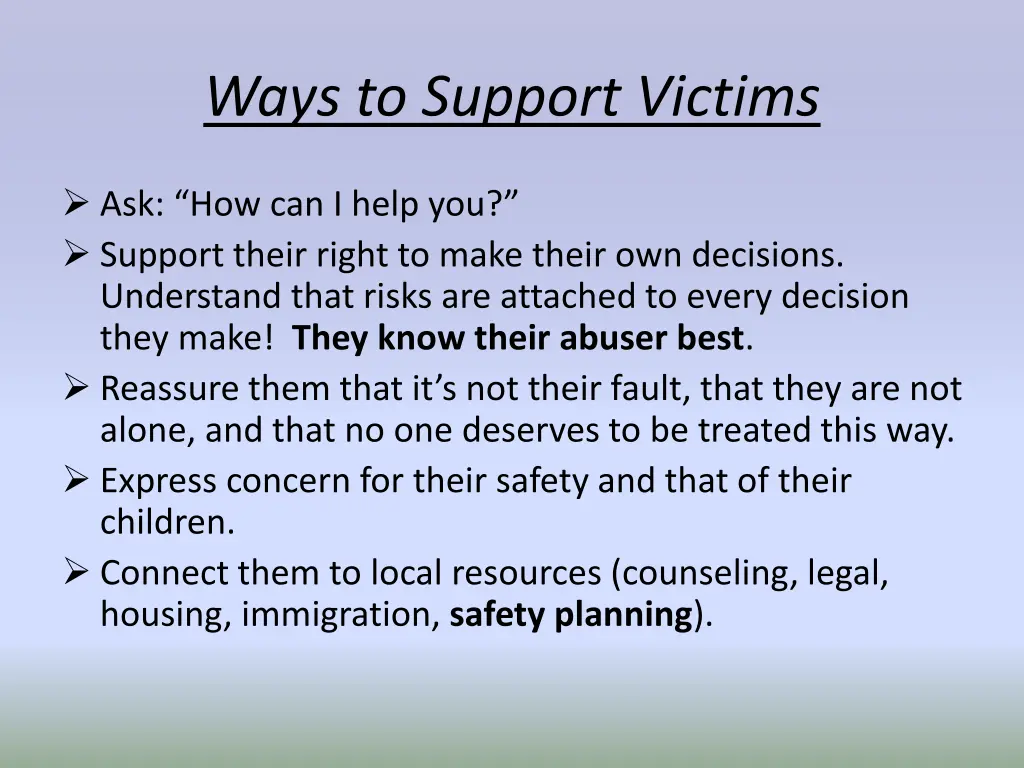 ways to support victims