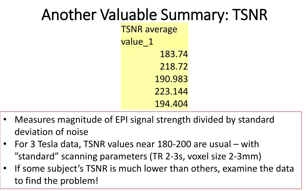 another valuable summary tsnr another valuable