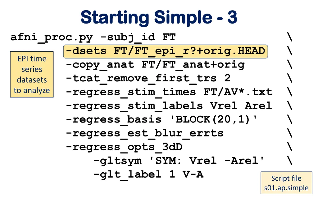 starting simple starting simple 3 3 afni proc