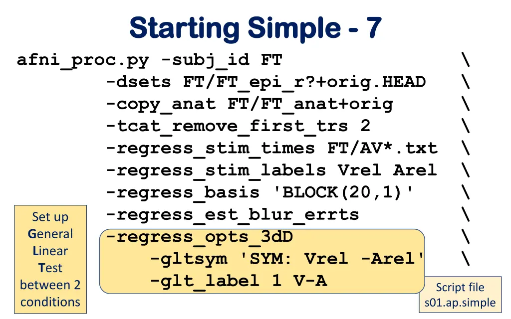 starting simple starting simple 7 7 afni proc