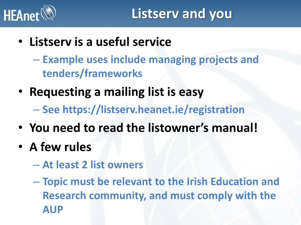 listserv and you