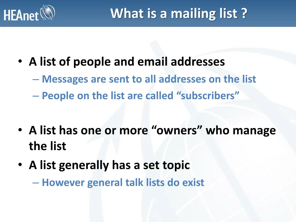 what is a mailing list