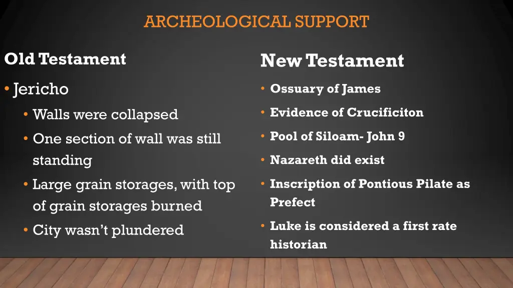 archeological support