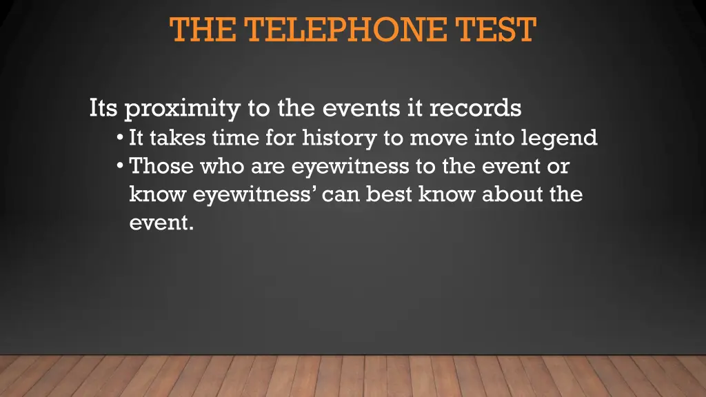 the telephone test