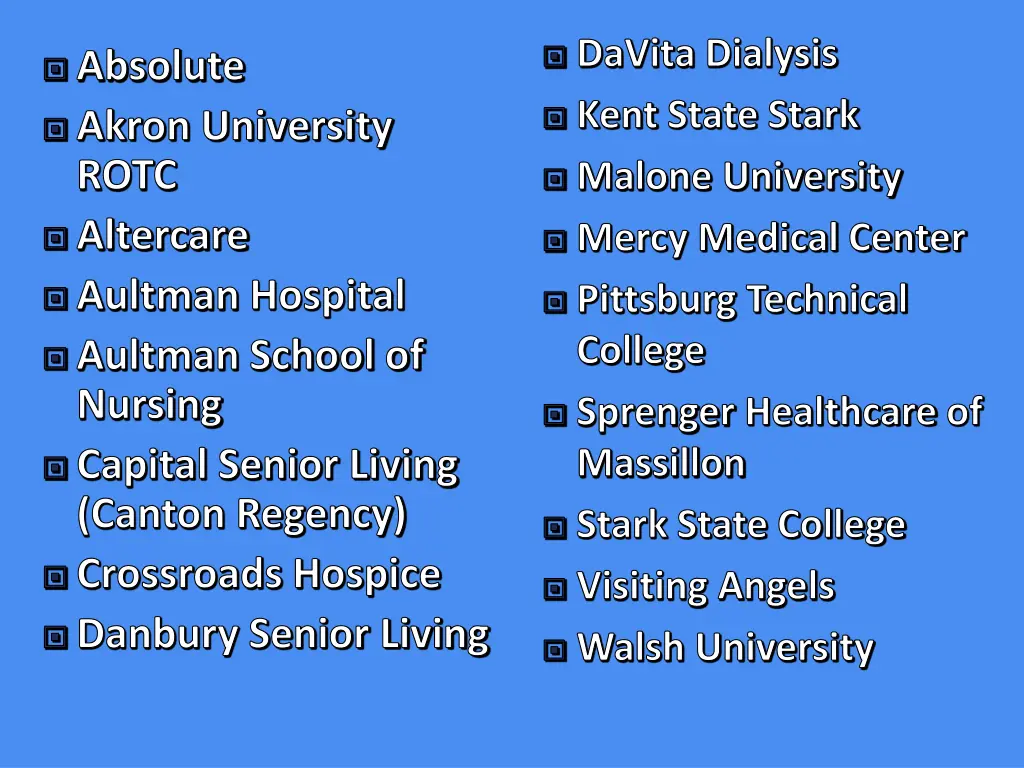 davita dialysis kent state stark malone