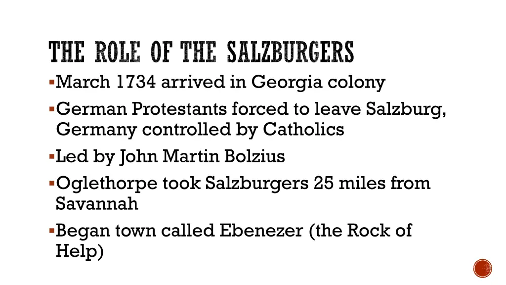 the role of the salzburgers march 1734 arrived