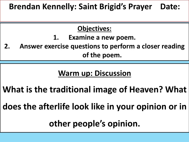 brendan kennelly saint brigid s prayer date