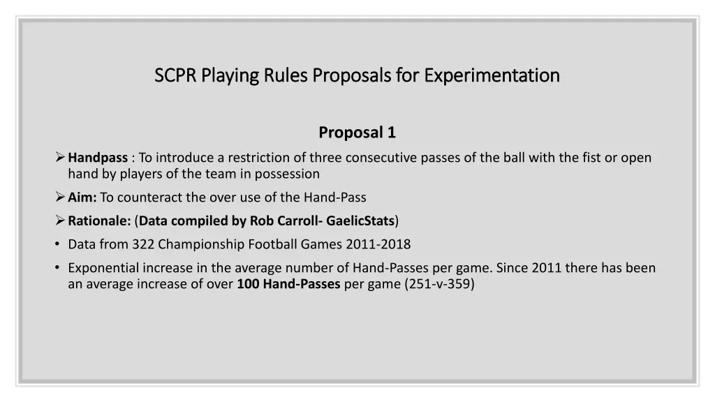 scpr playing rules proposals for experimentation 4