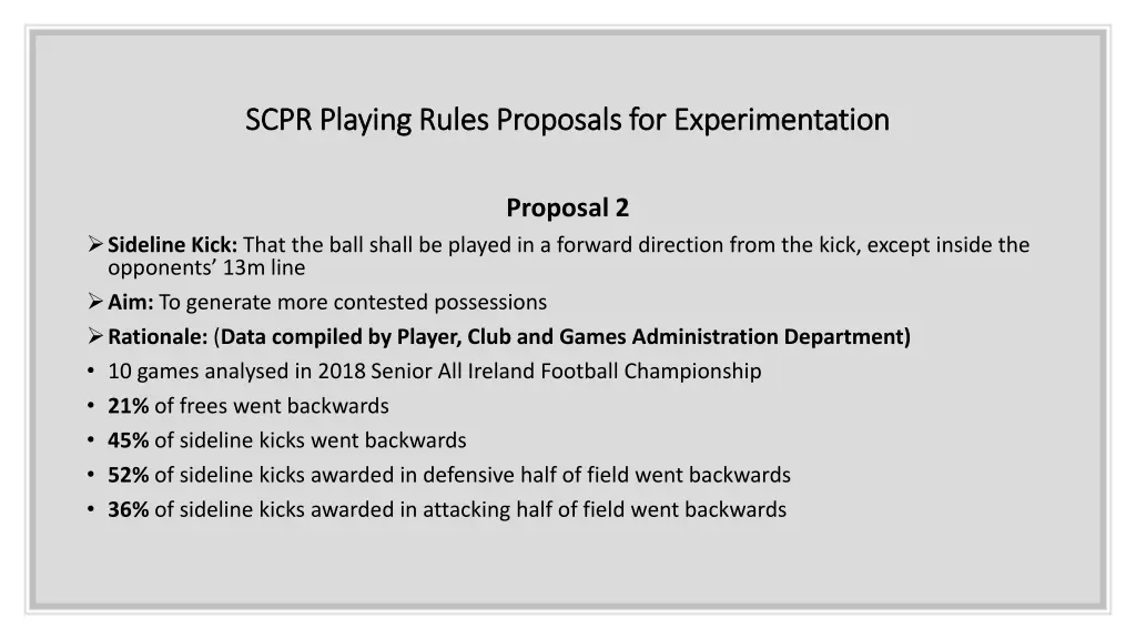 scpr playing rules proposals for experimentation 5