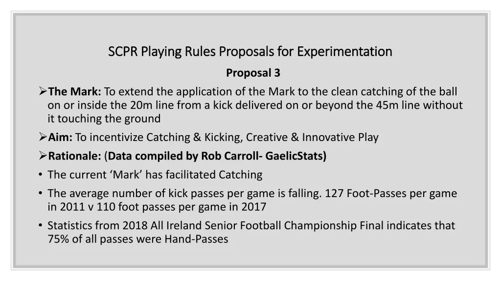 scpr playing rules proposals for experimentation 6