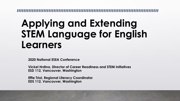 applying and extending stem language for english