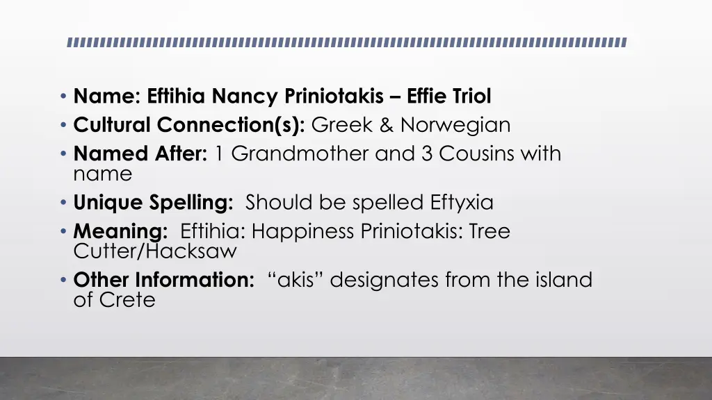 name eftihia nancy priniotakis effie triol