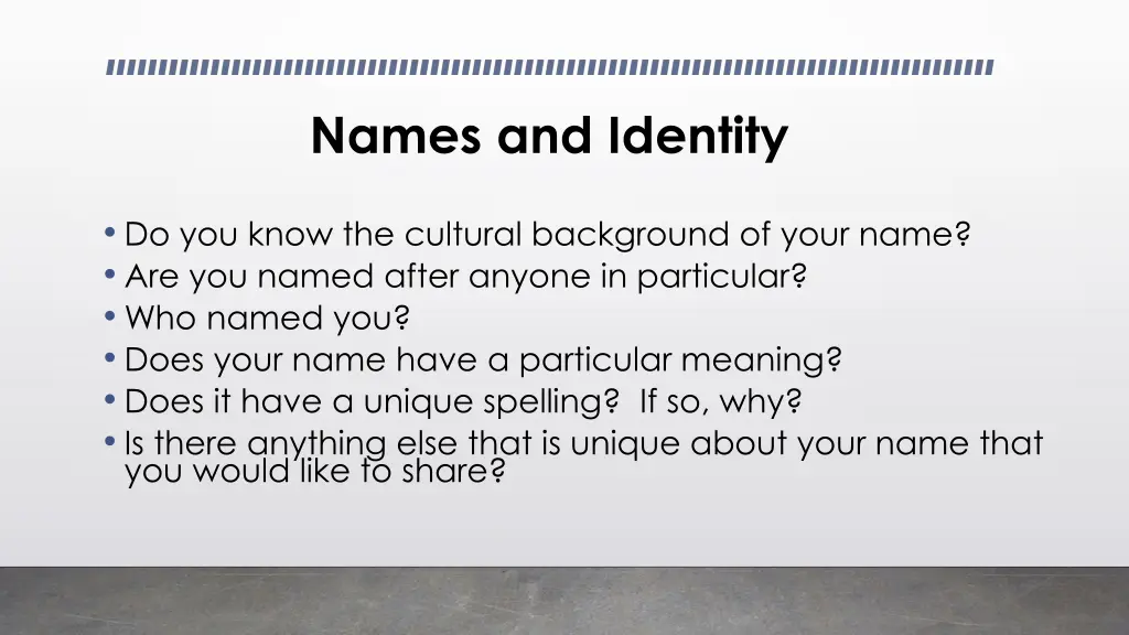 names and identity