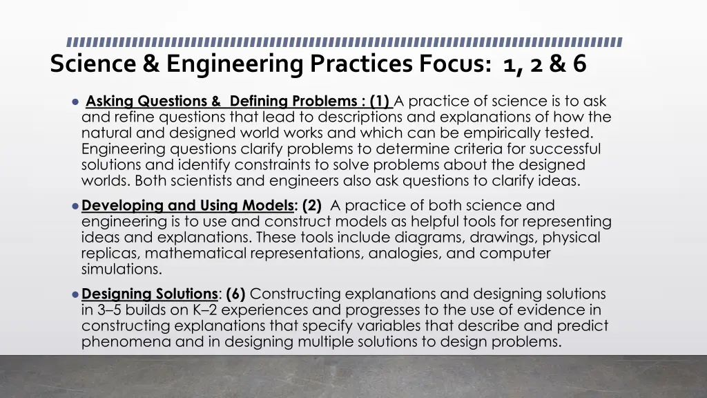 science engineering practices focus 1 2 6