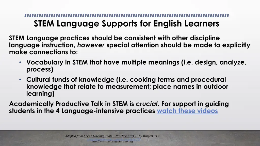 stem language supports for english learners