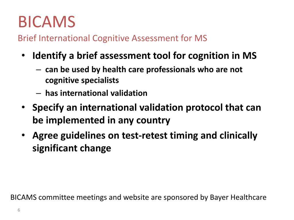 bicams brief international cognitive assessment