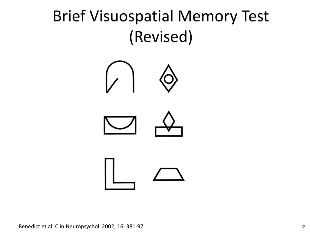 brief visuospatial memory test revised