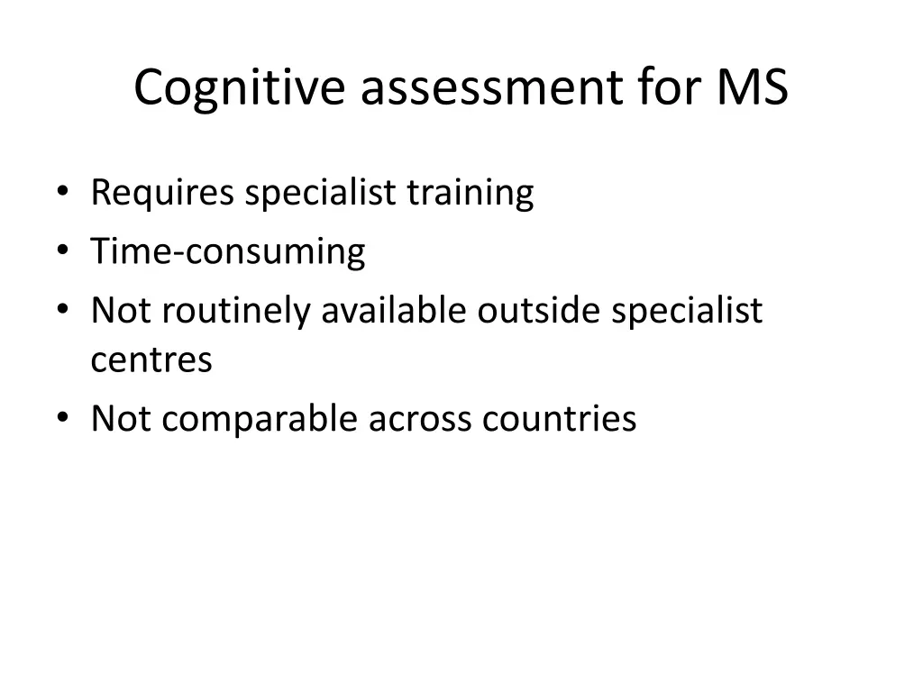 cognitive assessment for ms