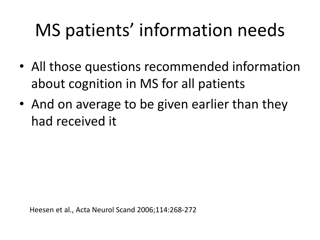 ms patients information needs