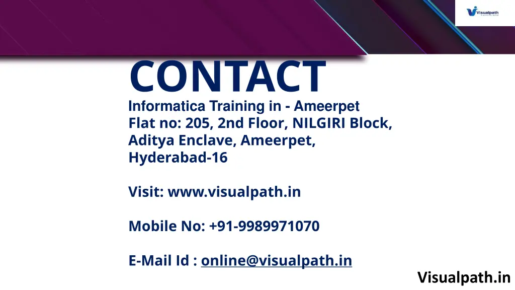 contact informatica training in ameerpet flat