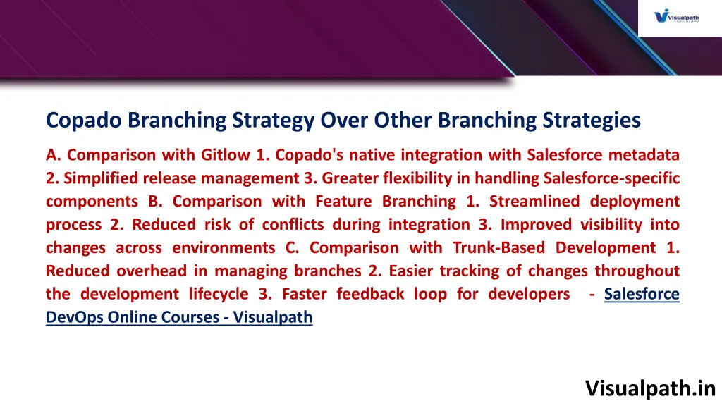 copado branching strategy over other branching