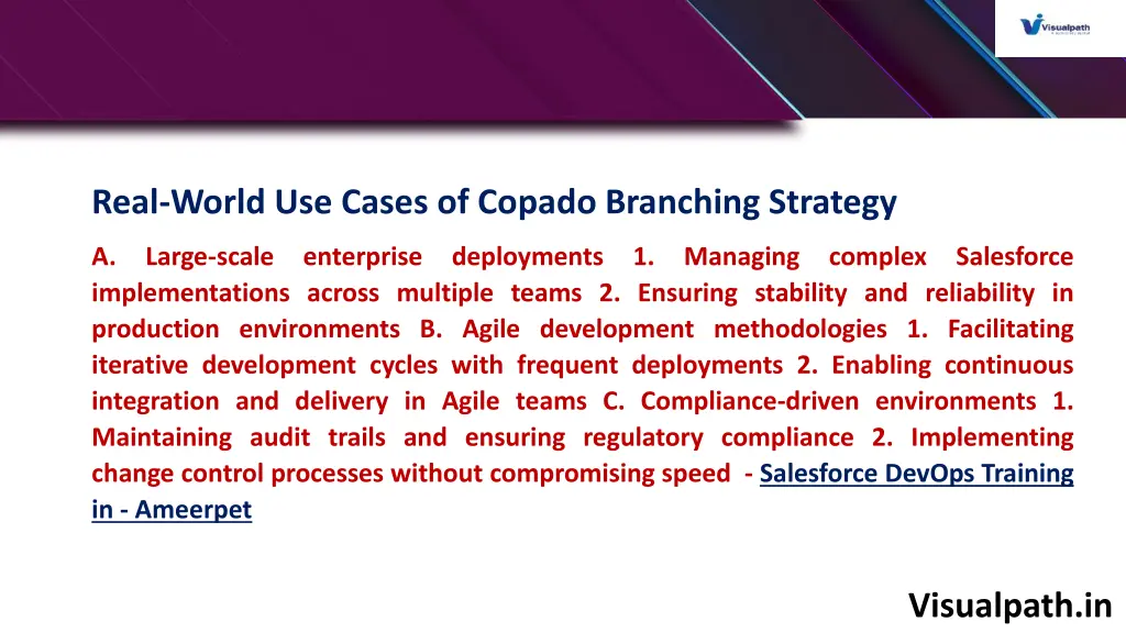 real world use cases of copado branching strategy