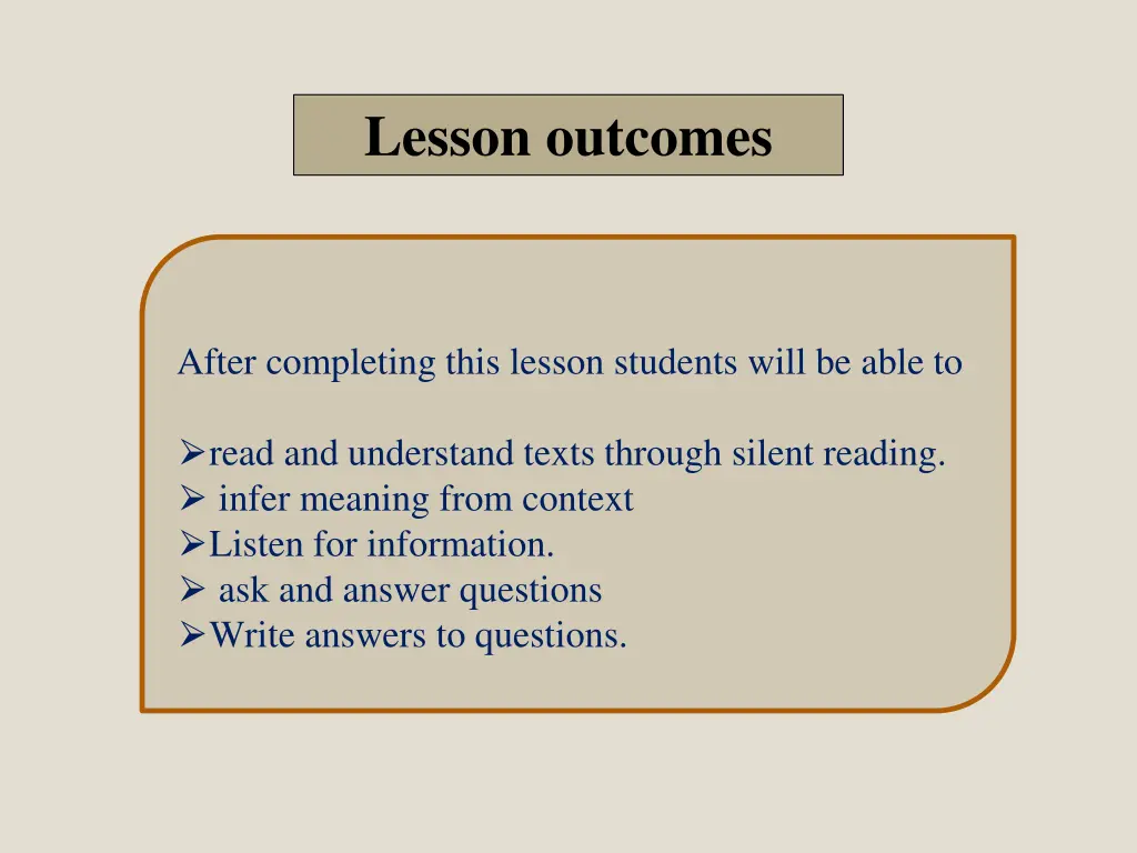 lesson outcomes