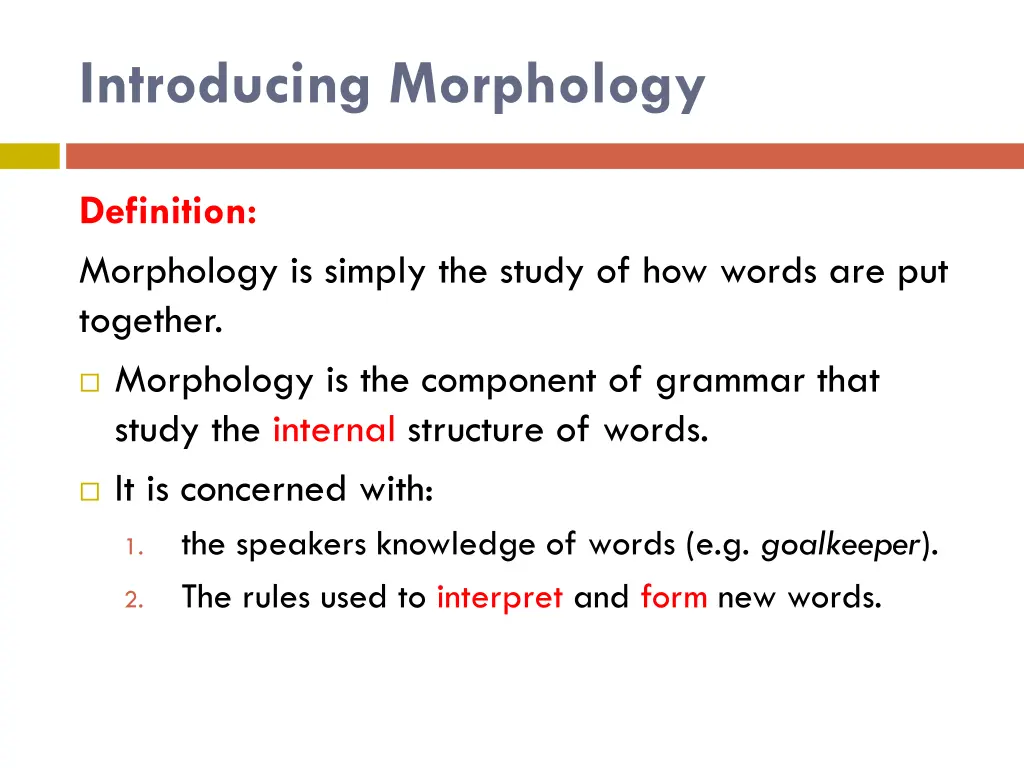 introducing morphology