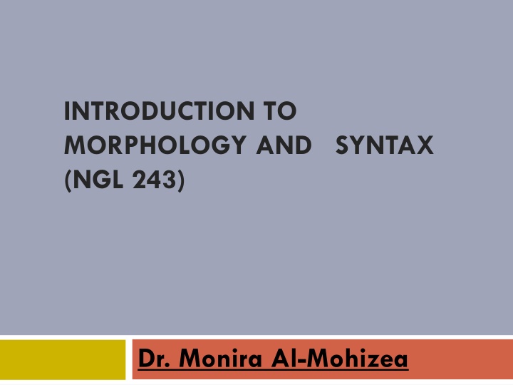 introduction to morphology and syntax ngl 243