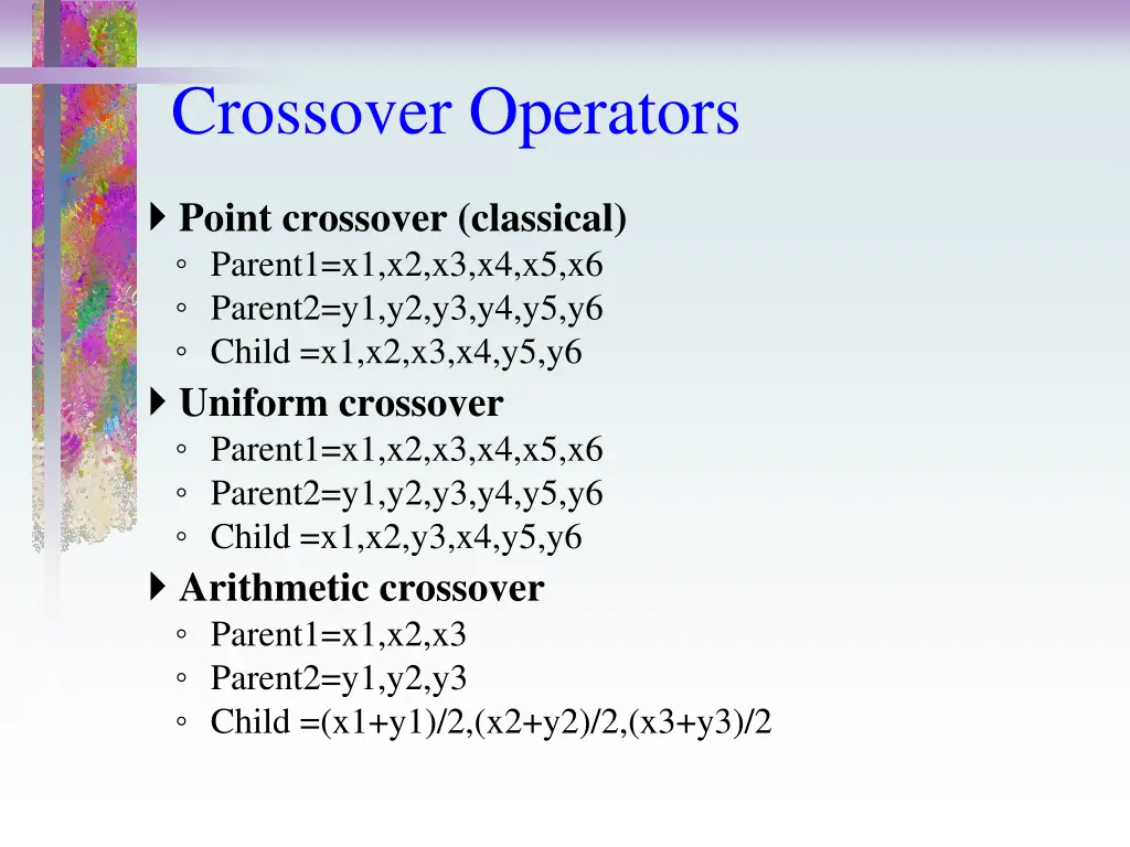 crossover operators